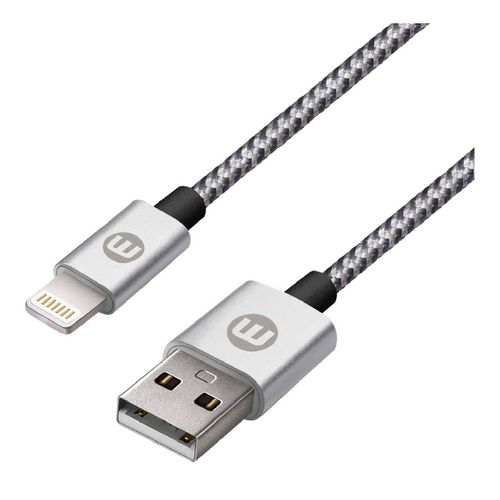 Cable Mobo Bicolor Lightning Plata 1m