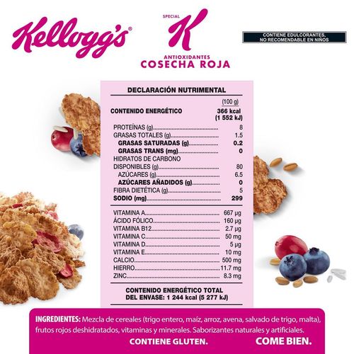Cereal Kellogg's Special K Antioxidantes Cosecha Roja 340g