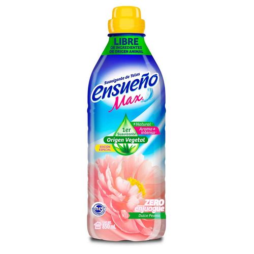Suavizante de Telas Ensueño Max Zero Enjuague Dulce Peonia 850ml
