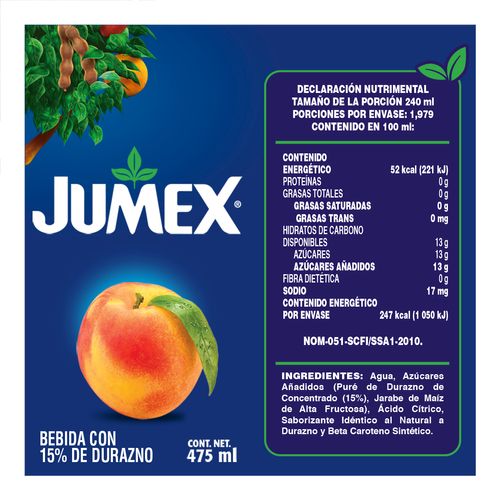 Bebida Jumex Durazno 475ml