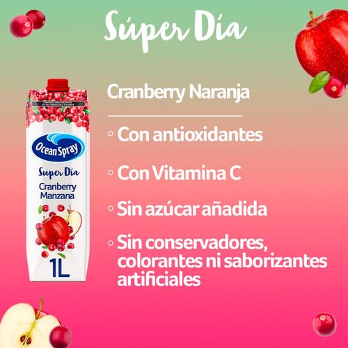 Ocean Spray Súper Día Arándano y Manzana 1L