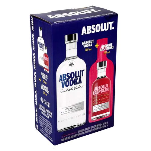 Vodka Absolut Orig 750ml +Absolut Frambuesa 200ml