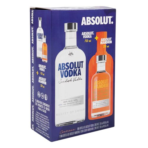 Vodka Absolut Original 750ml + Absolut Mandarina 200ml