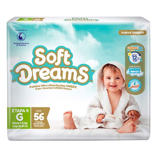 Pañales Soft Dreams Etapa 4 Grande 56 Piezas