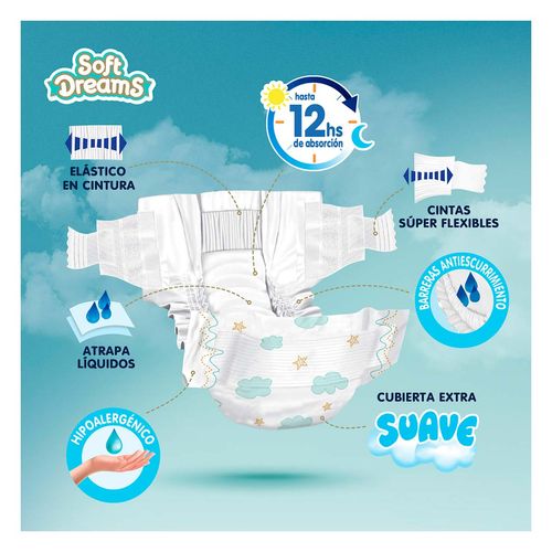 Pañales Soft Dreams Etapa 4 Grande 56 Piezas