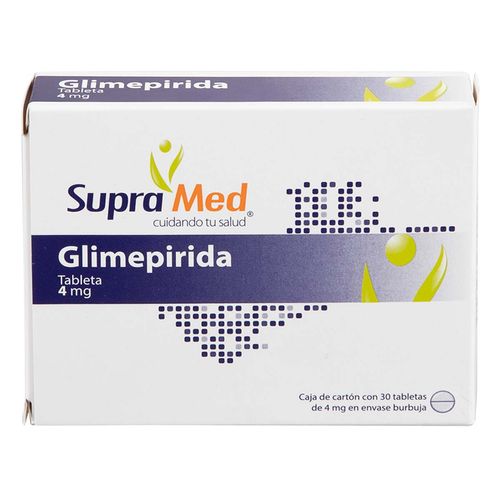 Tabletas SupraMed Glimepirida 4mg Caja con 30 Tabletas