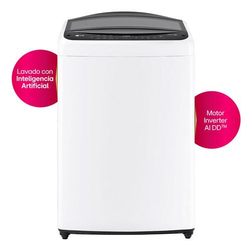 Lavadora LG Carga Superior Motor Inverter AI DD con 6 Motion DD 19kg  Blanco  WT19WV6