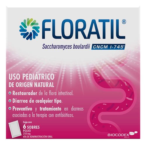 Sobres Floratil Probióticos 250mg Caja con 6 Sobres