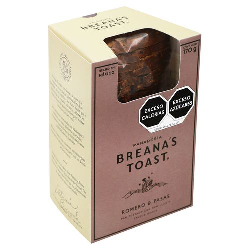 Pan Breanas Toast Tostado Romero Pasas 170g