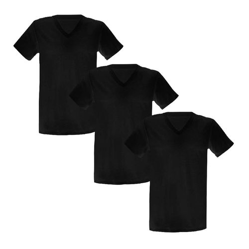Playera Cuello V Hanes 0777Z12Z12 Negro