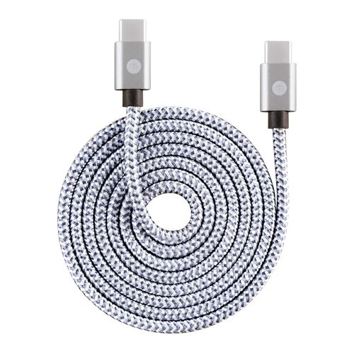 Cable Mobo Tipo C a Tipo C 1M Bicolor Plata