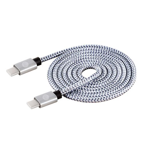 Cable Mobo Tipo C a Tipo C 1M Bicolor Plata