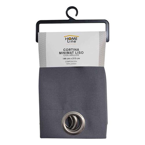 Cortina Home Line Minimat Gris con Arillos