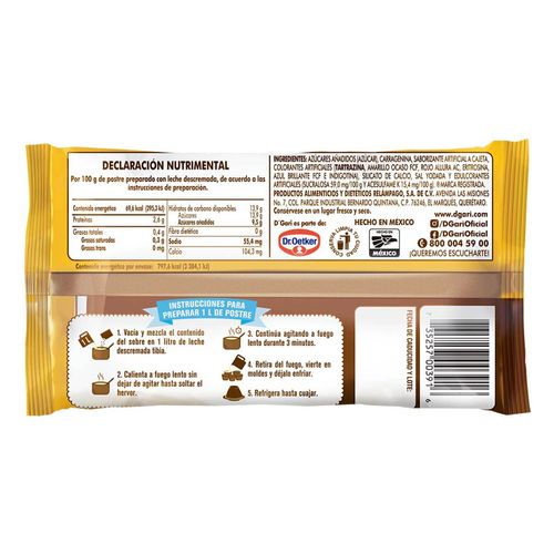 Flan D'Gari Sabor Cajeta 115g