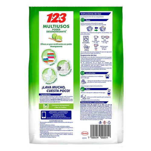 Detergente 123 Limón y Bicarbonato