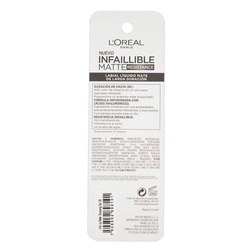 Labial Loreal Infallible Beige Blister