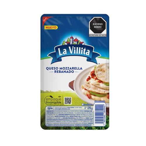 Queso Mozzarella Rebanado La Villita 170g