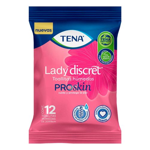 TENA Lady Toallitas Húmedas PROSKIN 12 Piezas