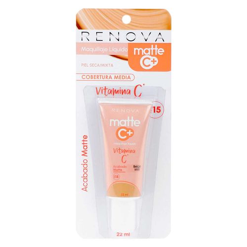Maquillaje Renova Matte Nude Beige Miel 22ml