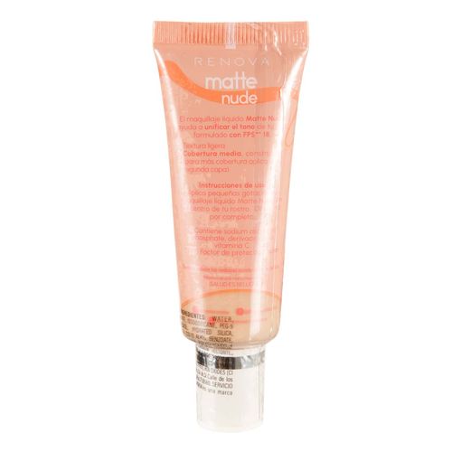 Maquillaje Renova Matte Nude Beige Claro 22ml