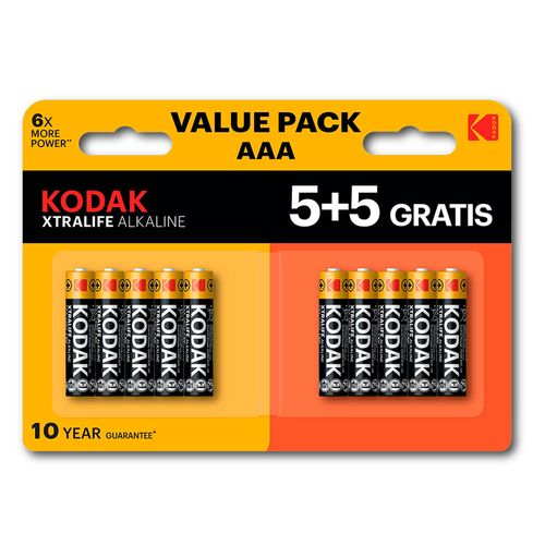 Baterías Kodak AAA 5 más 5 Gratis Blíster Pack
