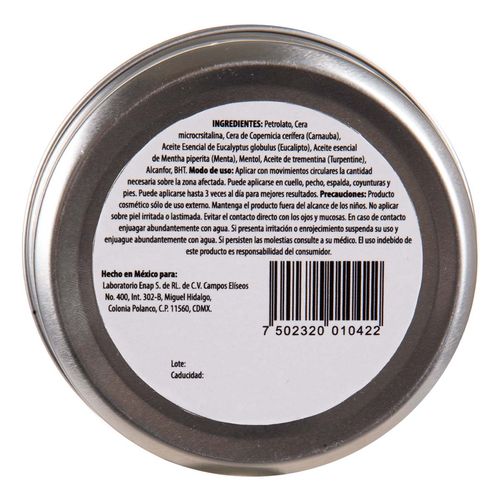 Pomada con mentol Anlett 90ml