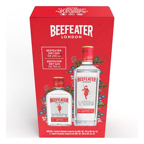 Ginebra Beefeater Dry 750ml + Beefeater Dry 200ml