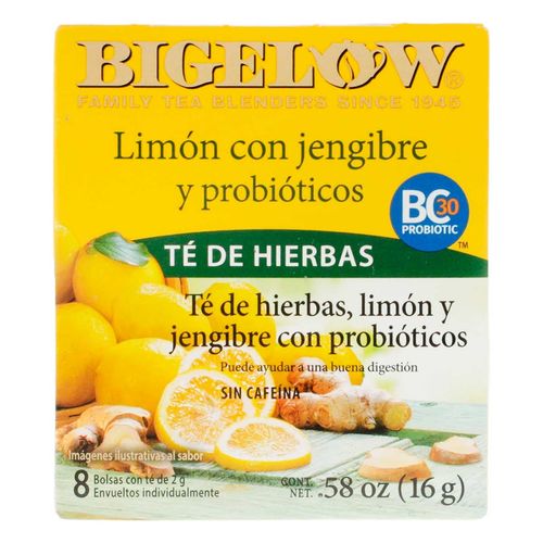Té Bigelow Limon Probioticos 16g
