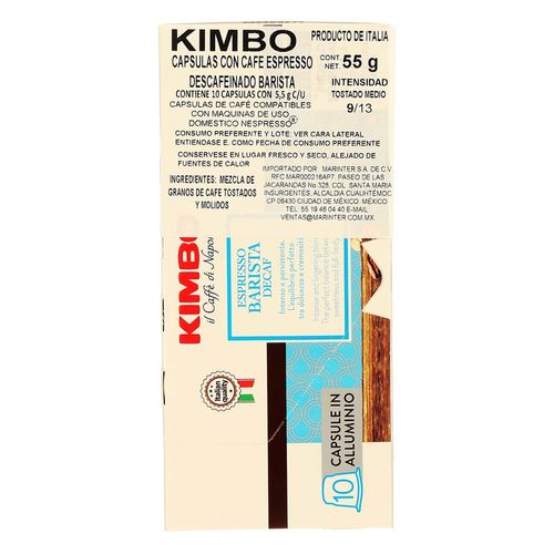 Café Kimbo Descafeinado Cápsulas 55g