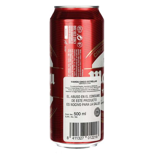 Cerveza Mahou 5 Estrellas 500ml