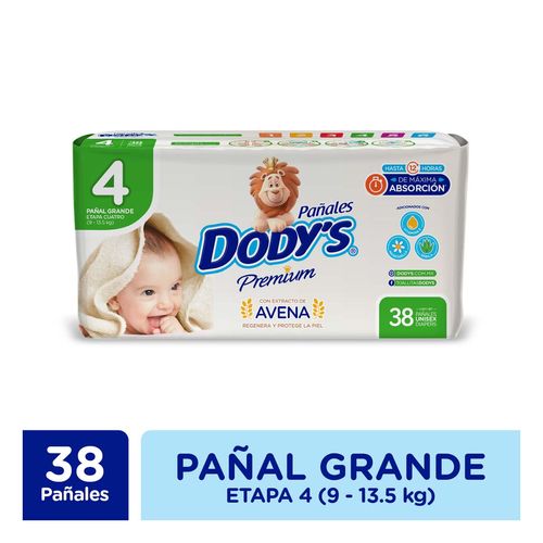 Pañal Dody´s Premium Unisex E4 38 Pañales