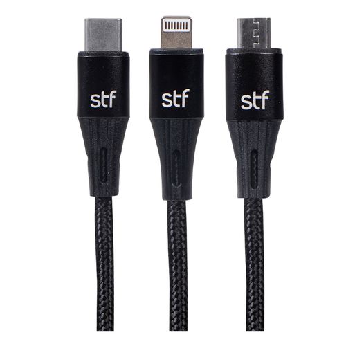 Cable STF 3 en 1 Carga Rápida ST-A36885 Negro