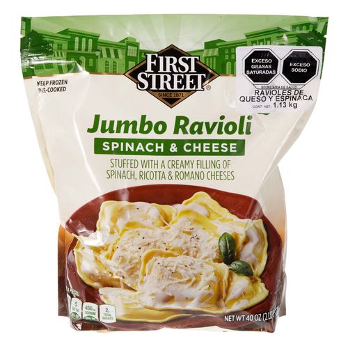 Ravioli First Street Jumbo Espinaca y Queso 1.13kg