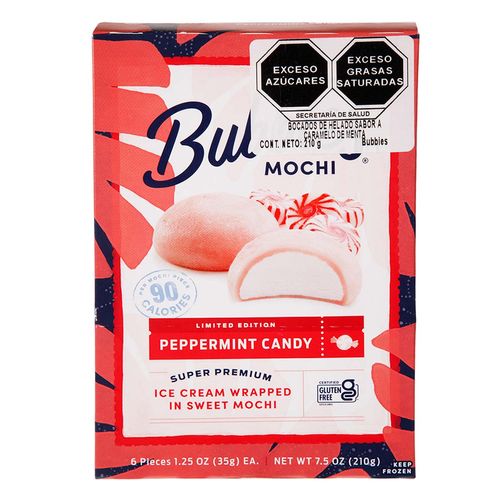Mochi Bubbies Caramelo Menta 6 Piezas 210g