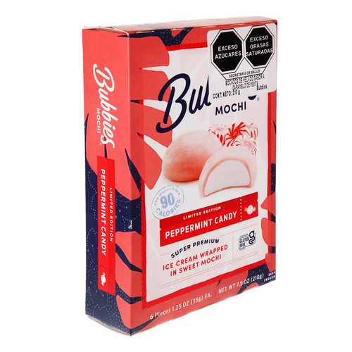 Mochi Bubbies Caramelo Menta 6 Piezas 210g