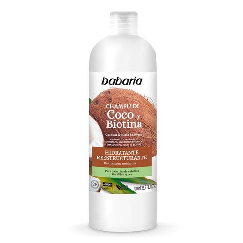 Shampoo Capilar Babaria de Coco y Biotina  Efecto hidratante y Reestructurante 700ml