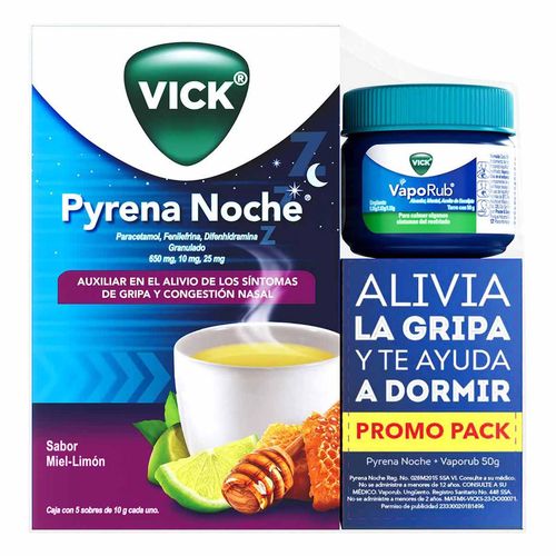 Vick VapoRub 50g y Pyrena Noche 5 Sobres