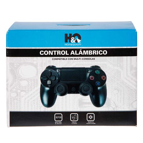 Control Alámbrico HQ para PS4 Negro
