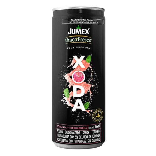 Bebida Carbonatada Único Fresco Xoda Toronja Hierbabuena Lata 355ml