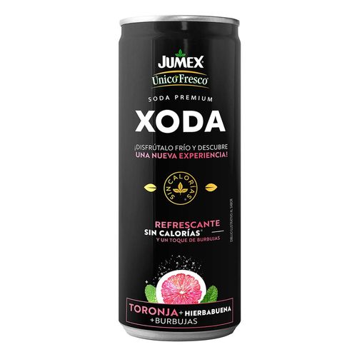 Bebida Carbonatada Único Fresco Xoda Toronja Hierbabuena Lata 355ml