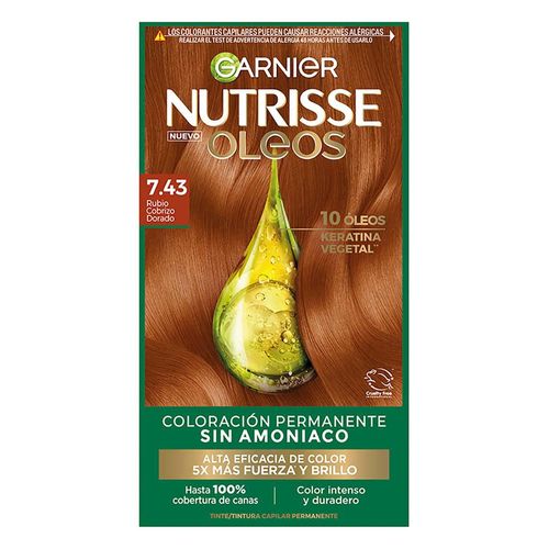 Tinte para Cabello Nutrisse Ole Rubio Cobrizo Dorado 7.43