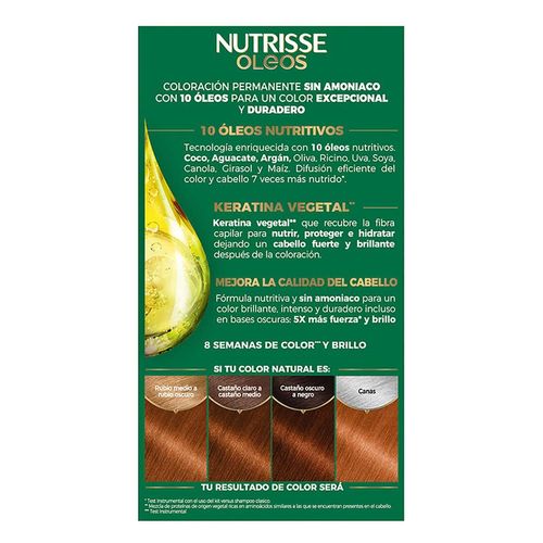 Tinte para Cabello Nutrisse Ole Rubio Cobrizo Dorado 7.43