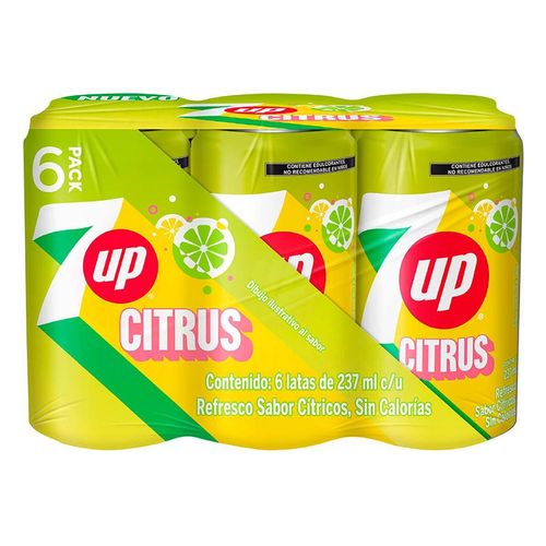 Refresco 7 Up Citrus 6 Pack 237ml c/u