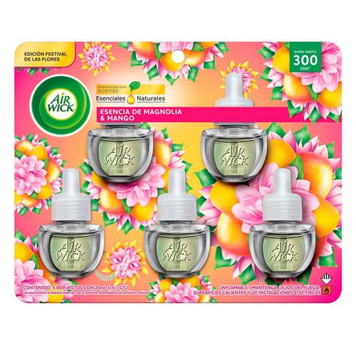 Aromatizante Continuo Air Wick Magnolia & Mango Repuesos 5 pack de 20ml c/u