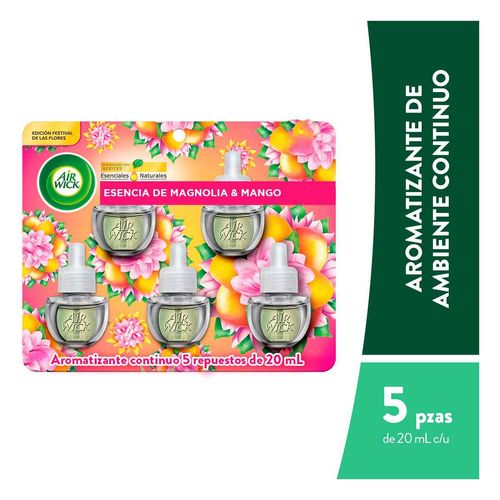 Aromatizante Continuo Air Wick Magnolia & Mango Repuesos 5 pack de 20ml c/u