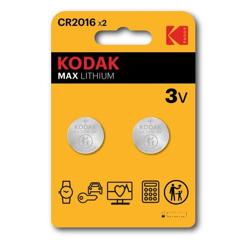 Kodak Photografic Max Lithium Cr2016 Battery (2 Pack)
