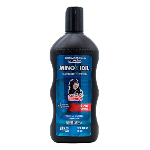 Shampoo Minoxidil Indio Papago Solución al .2% 550ml