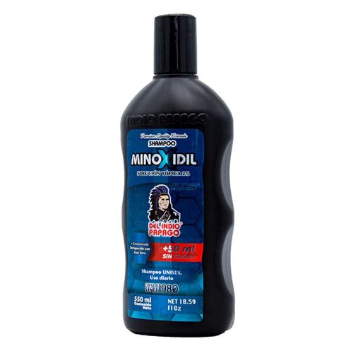 Shampoo Minoxidil Indio Papago Solución al .2% 550ml