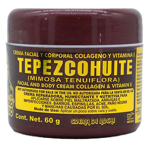 Crema Tepezcohuite Indio Papago Colágeno y Vitamina E 60g