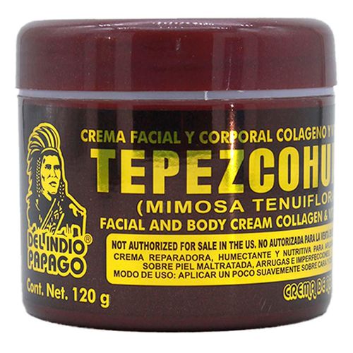 Crema Facial y Corporal Indio Papago Tepezcohuite Colágeno y Vitamina E 120g